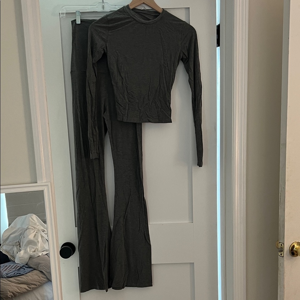Amazon Gray Women's Boot Cut & Flare Pants and Top Set